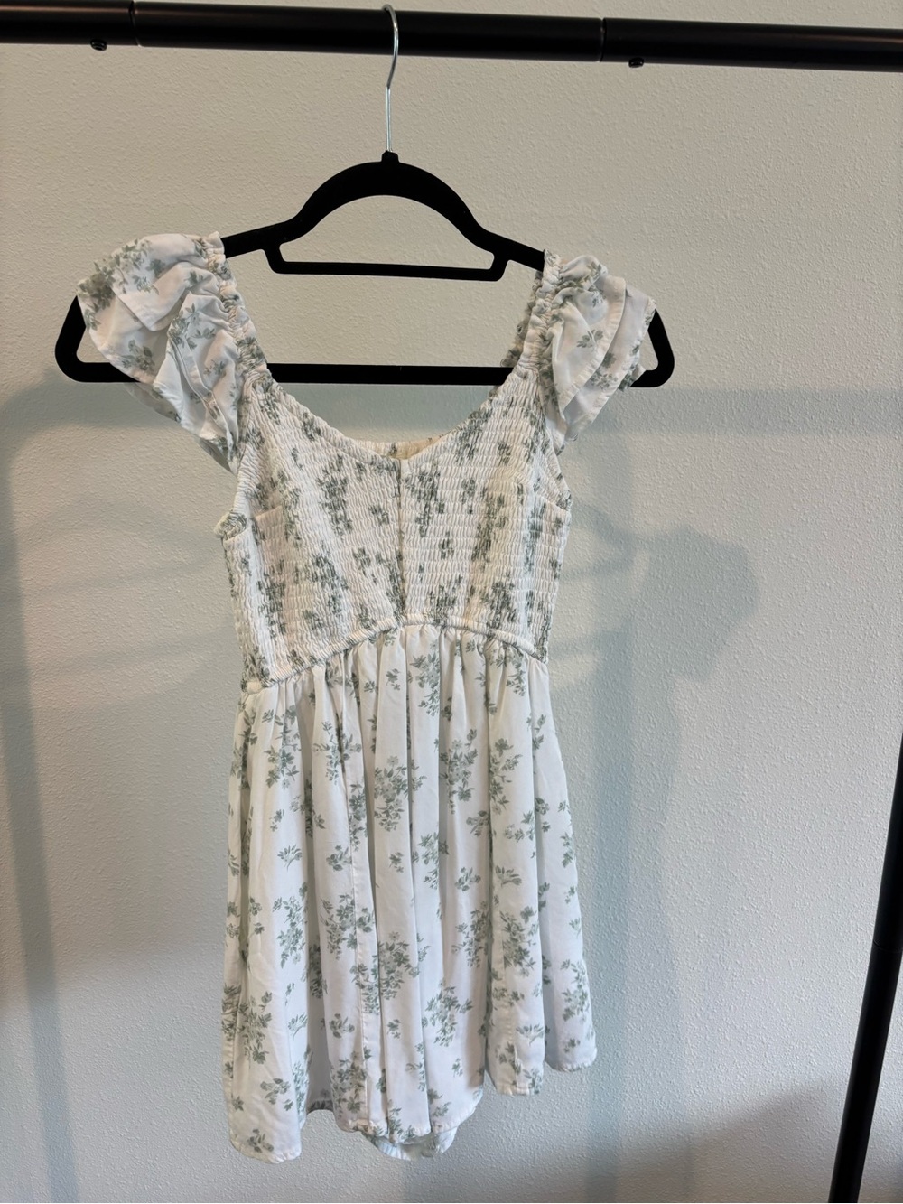 Girls White Floral Smocked Sundress - Lightweight Summer Dress